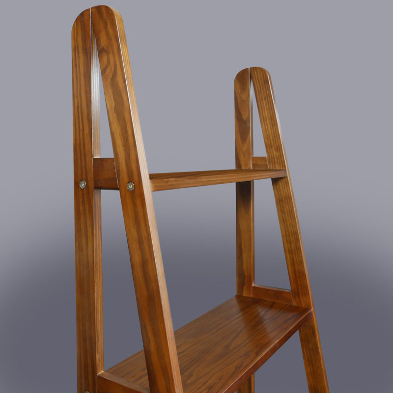 4-shelf Ladder Bookcase, Warm, Brown