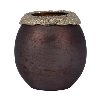 Porte-bougie élégant en forme de porte-pilier en aluminium et verre Glam