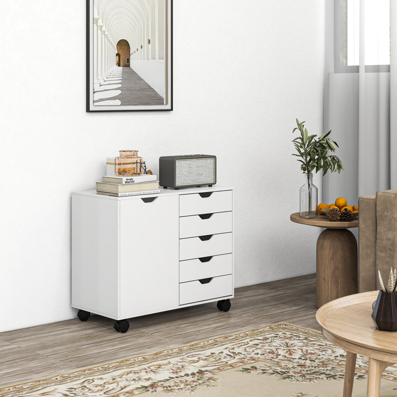 Rehanna 78cm Wide 5 -Drawer Mobile File Cabinet