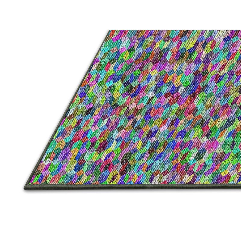 Tapis abstrait rouge / vert / bleu, Rectangle 8 pi x 10 pi
