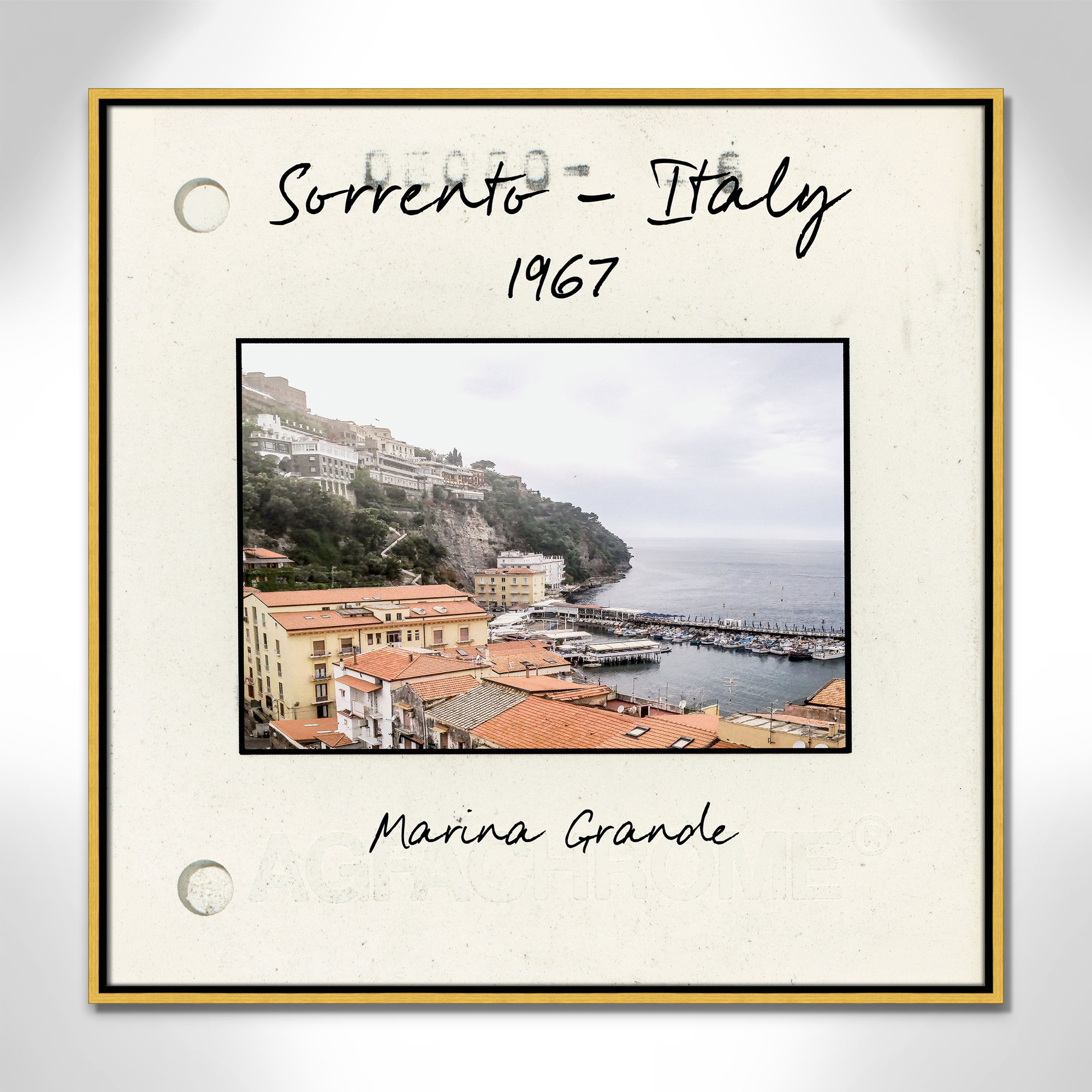 Sorrento Italy - Marina Grande Print by Susan Jill, Gold Floater Framed Canvas, 31.5" H x 31.5" W x 2" D