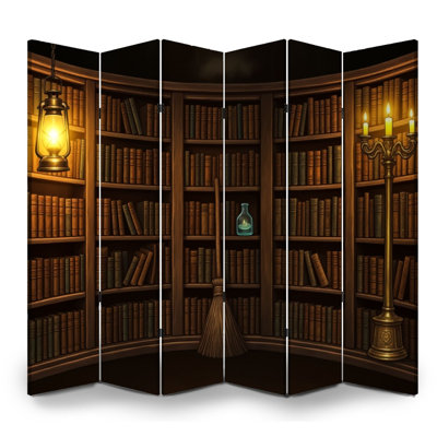 Cloison pliante à 6 panneaux avec bibliothèque et bibliothèque à baldaquin pour bibliothèque