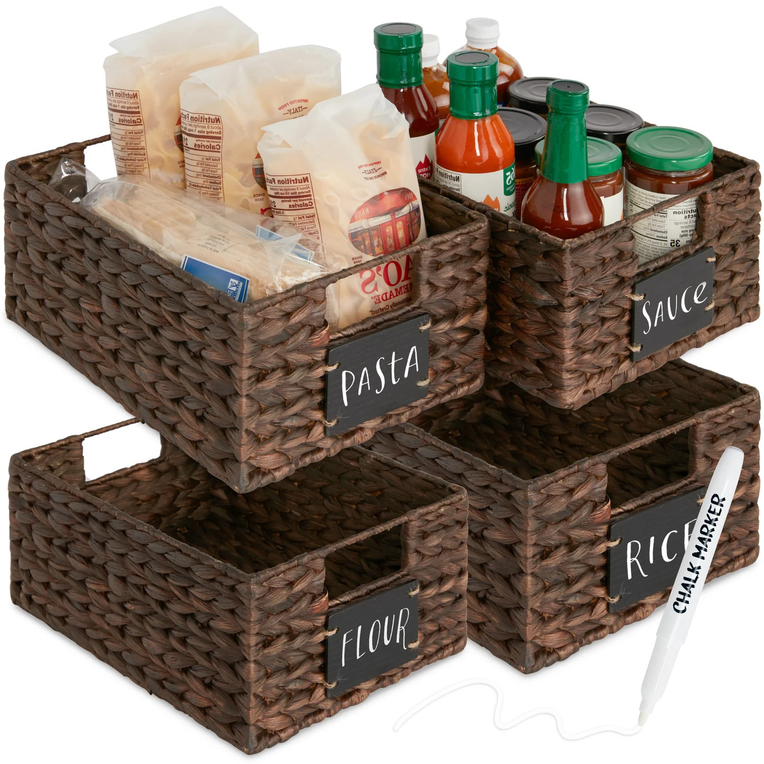 Bayou Breeze Pantry Baskets With Chalkboard Chalk Marker & Reviews | Wayfair