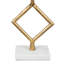 Sculpture décorative en diamant empilé, base en marbre blanc, or 14 pouces