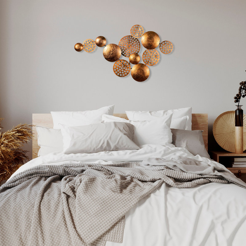 Handmade Decorative Metal Wall Accessory, Copper Color, 17.7 x 32.3 inches | 100% Metal, Thickness: 0.06 inches | Unique Hand-Painted Design, Perfect for Home Décor & Wall Art, Adds Elegance to Any Space
