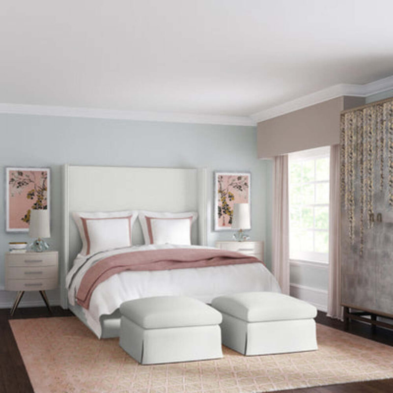 Kaiser Bed, Queen, Plush Velvet Alabaster