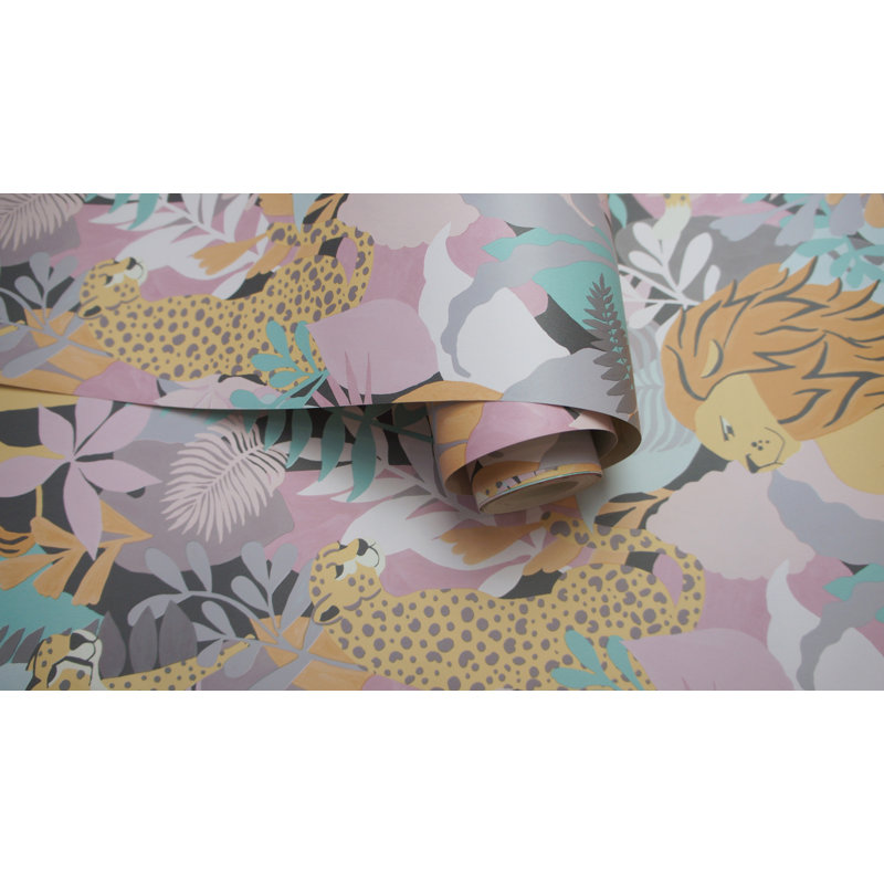 Freidin 53cm x 10.5cm Matte Wallpaper Roll, Pink