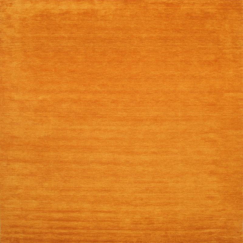 Tapis jaune moutarde contemporaine, Carré 7 pi