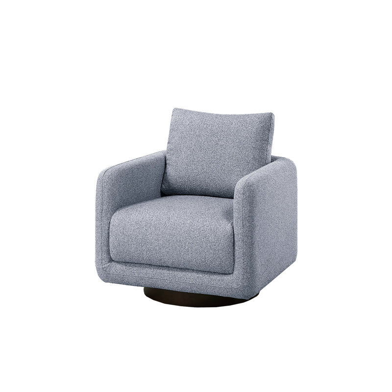 Fauteuil d'appoint pivotant à 360 degrés, revêtu de similicuir, profil bas, housse transitionnelle idéale pour les espaces multiples, rembourrage à ressorts, but approprié
