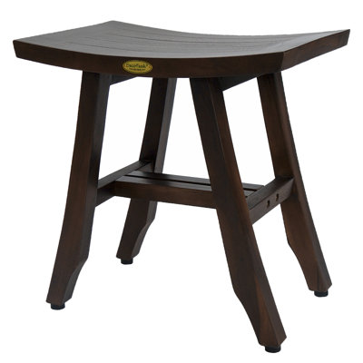 DecoTeak Satori, Teak Shower Stool, Teak Shower Shaving Foot Rest, Teak Shower Shaving Stool, in Woodland Brown