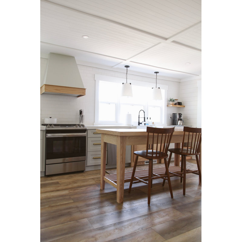 Walnut Solid Wood Counter Stools with Spindle Back, Set of 2