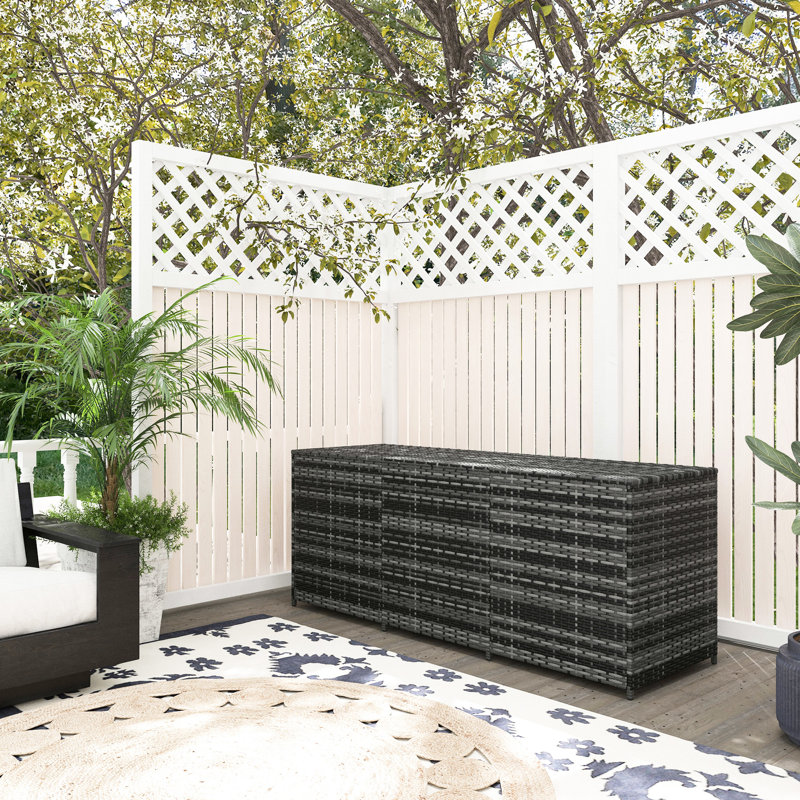 Boîte de rangement d'extérieur 175 gallons - PE avec doublure intérieure pour meubles de patio, gris piscine 175, outils de jardin gris