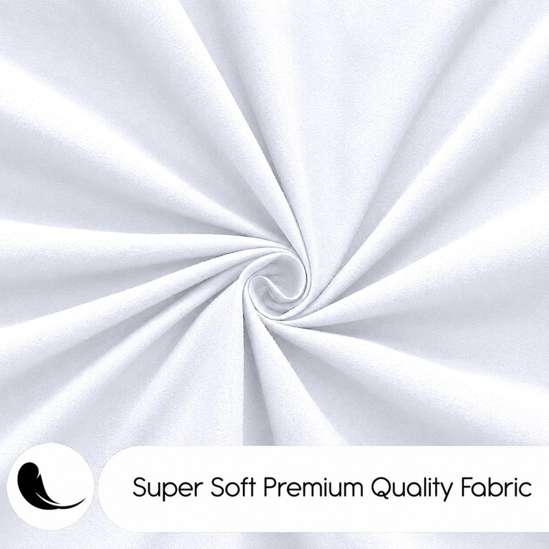 Edyson Microfiber Duvet Cover Set with Pillowcases Included, Kingsize - 2 Standard Pillowcases, White