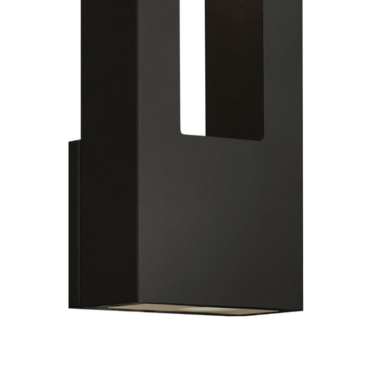 Atlantis 2 Light Outdoor Sconce, 16" H x 6" W, Satin Black, LED