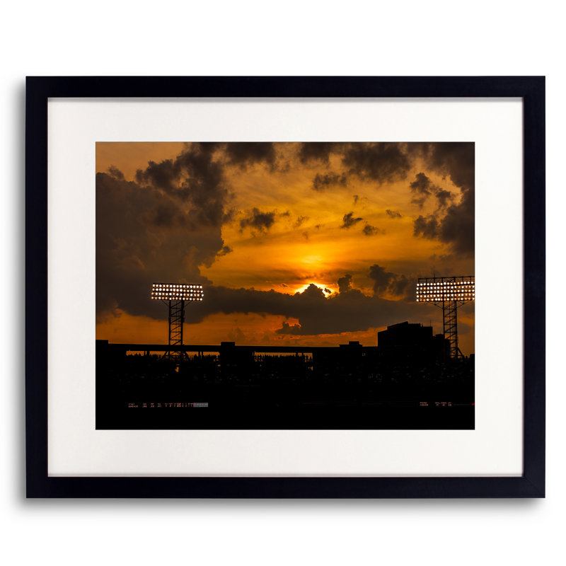 Fenway Sunset Print by Alan Scherer, Black Framed Paper, 17.2" H x 21.2" W