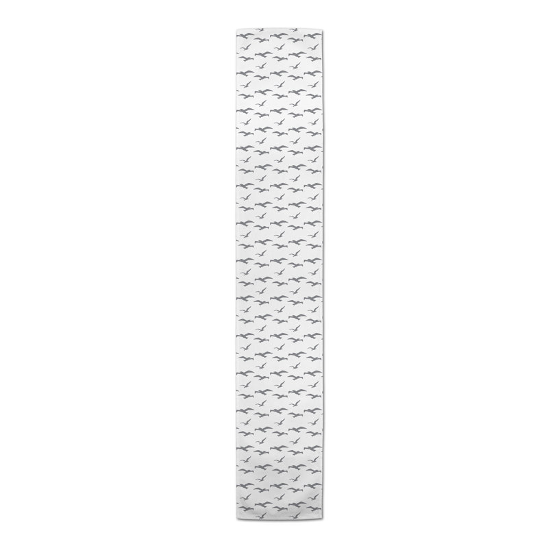 Mckay Geometric Table Runner, Light Gray, 90" L x 16" W, Mckay Geometric