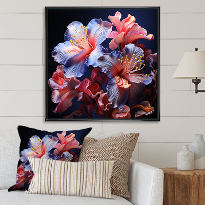 Coris et iris mauves, murmure nocturne sur toile