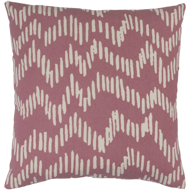 Ochoa Cotton Throw Pillow, 18" H x 18" W, Pink/Neutral, No Fill