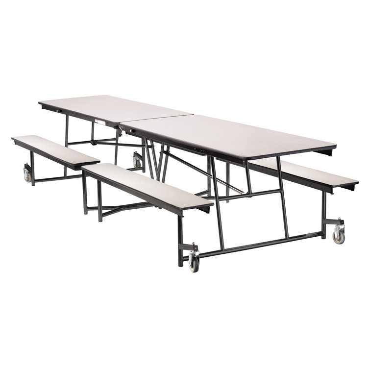 NPS 12' Rectangle Mobile Table with Benches. Grey Nebula