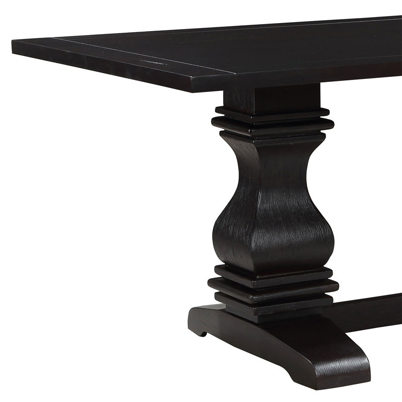 Villeneuve Rustic Espresso Rectangular Double Pedestal Dining Table