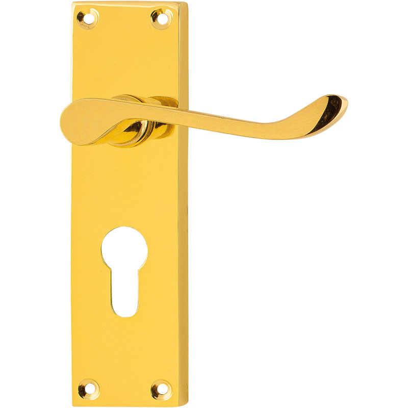 Amantha Door Handle, Polished Brass