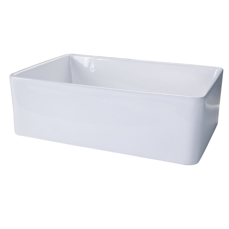 30'' L Single Bowl Fireclay Kitchen Sink, 32" L X 21" W