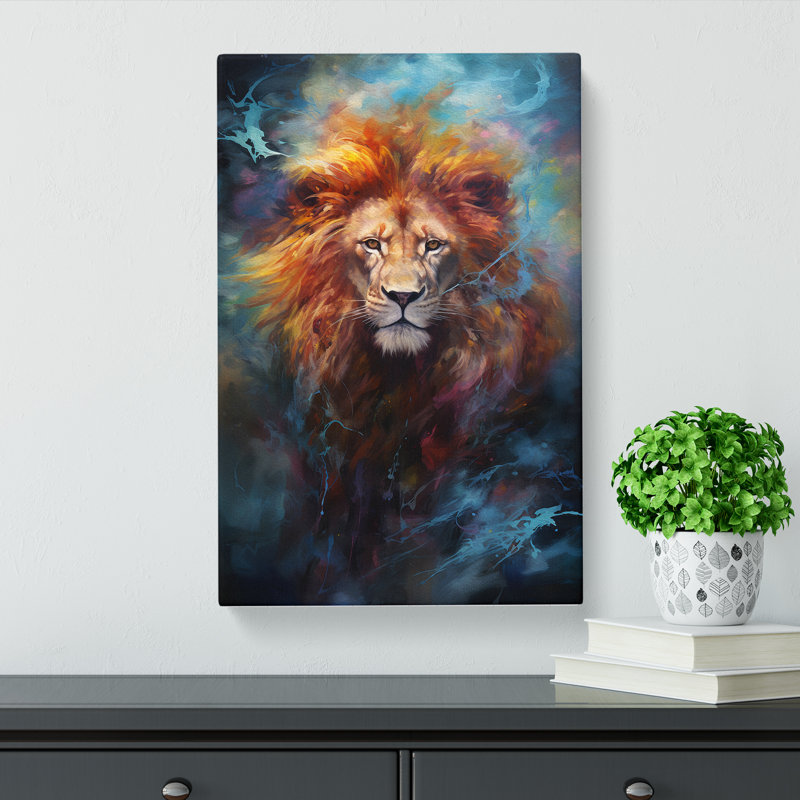 Leo Zodiac Gestural No.2 - Wrapped Canvas Print, 76cm H x 50cm W x 3cm D