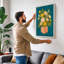 Peach Vase Floral Botanical 1 Piece Wrapped Canvas Wall Art-296901848-296901854