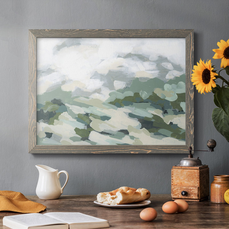 " Verdant Hillside I ", Gray Framed, 28" H x 42" W x 1.5" D