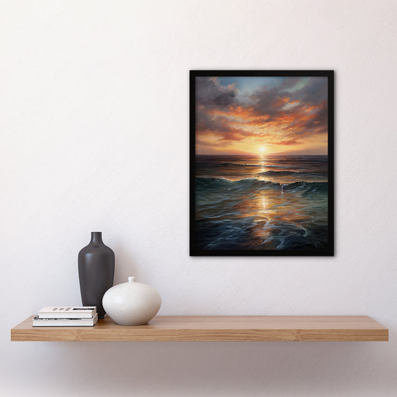 Howarth Tranquil Seascape Sunset Ocean Waves - Single Picture Frame Print