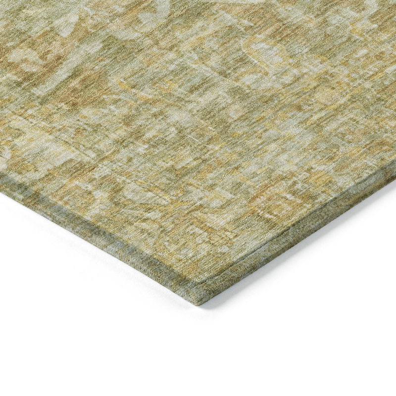 Machine Washable Indoor/Outdoor Xhevrie Tan Rug, Rectangle 10' x 14'