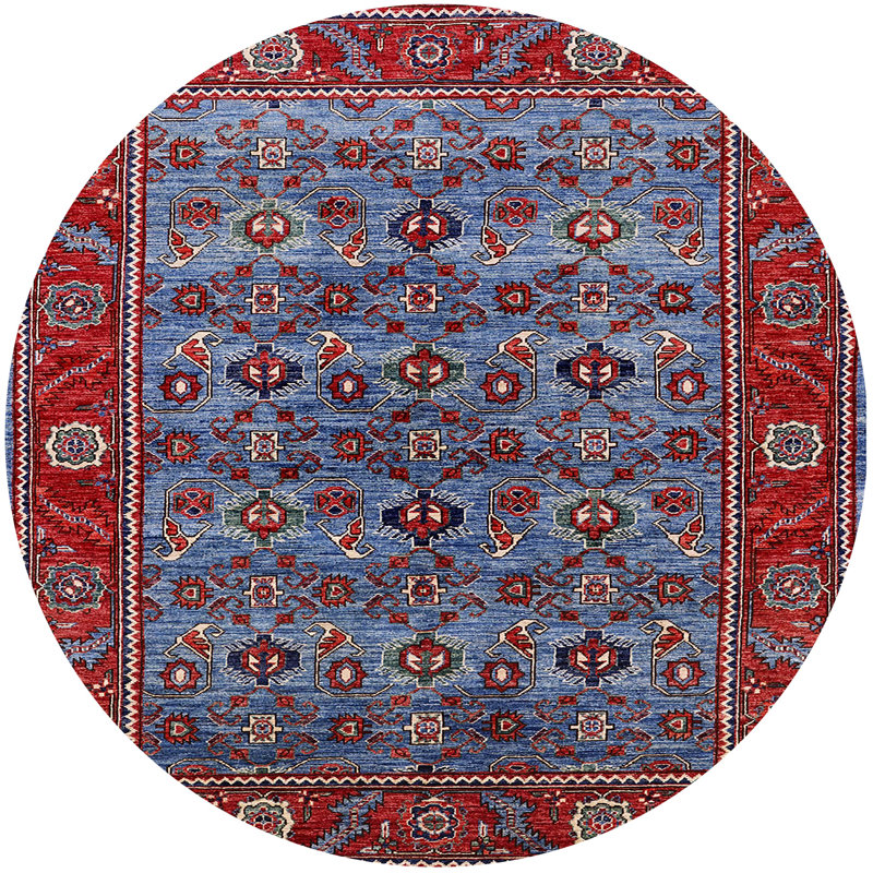 Tapis 100% Mid-Century moderne lavable à la machine 2432, Rond 6 pi