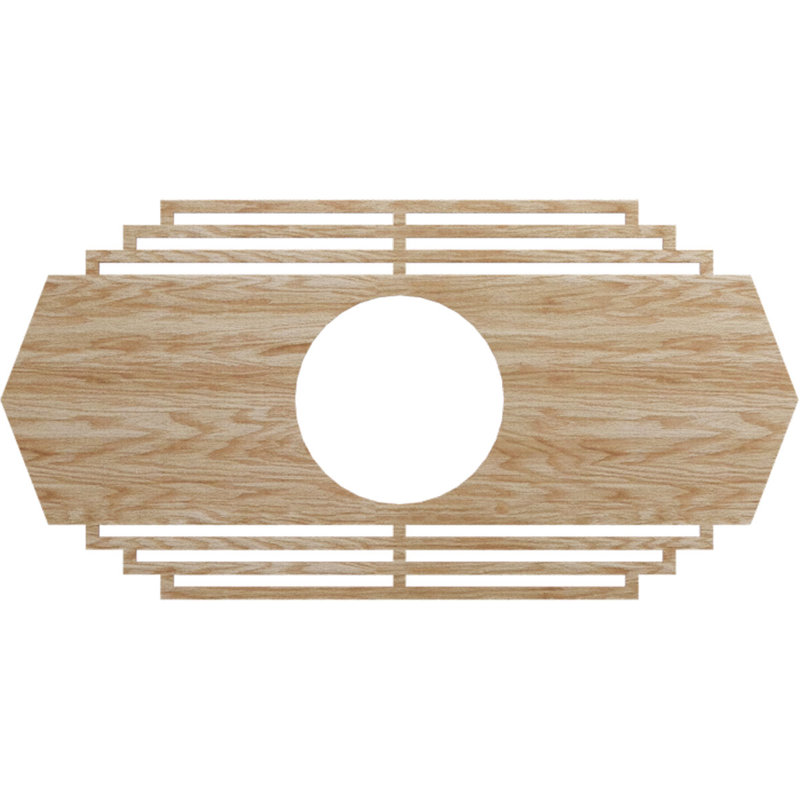 Médaillon de plafond en bois Chrysler, Chêne rouge, H 20 po x l 40 po x P 0,38 po