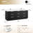 Allister 84" Free-standing Double Bath Vanity in Oak Weathered Black with White Quartz Stone Top-121696754-121696751