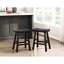 2 tabourets de comptoir en bois massif noir pour salle à manger classique en bois d'hévéa, 2 essentiels cruciaux-124603731-124603734
