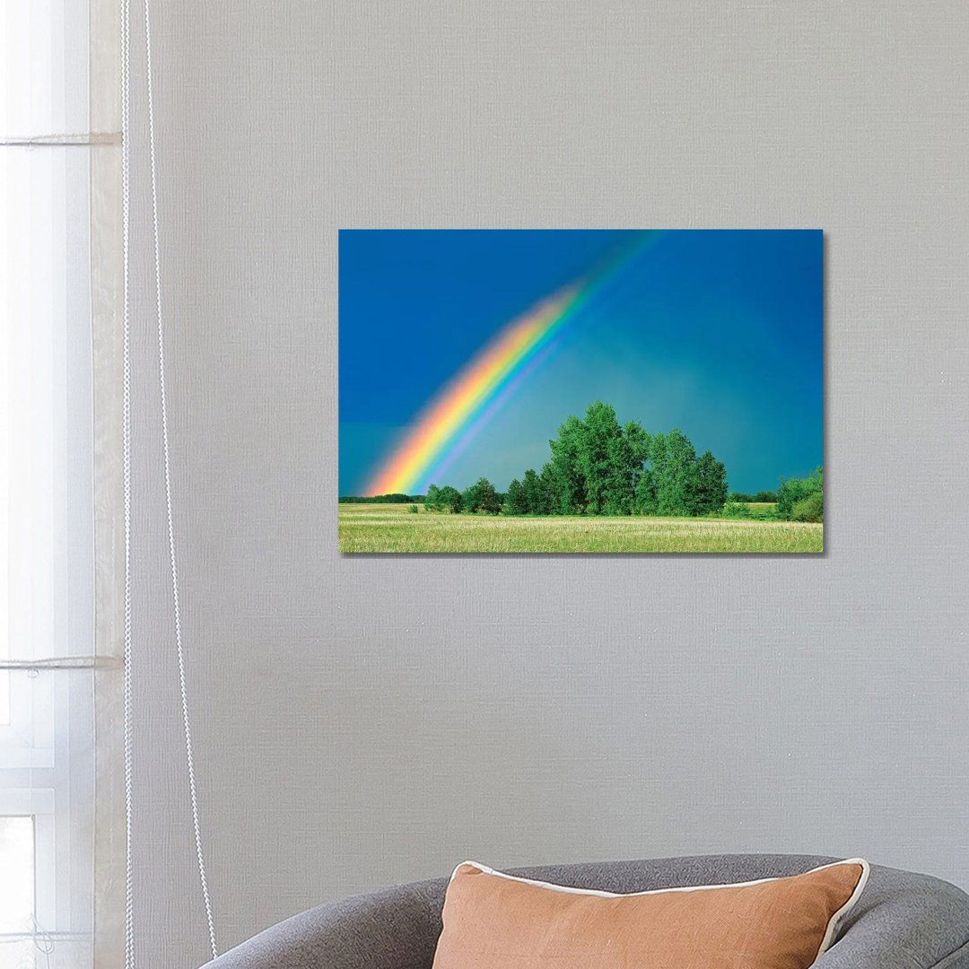 Canada, Saskatchewan, Wroxton. Rainbow Over Grassland. by Jaynes Gallery - Wrapped Canvas Gallery-Wrapped Canvas Giclée