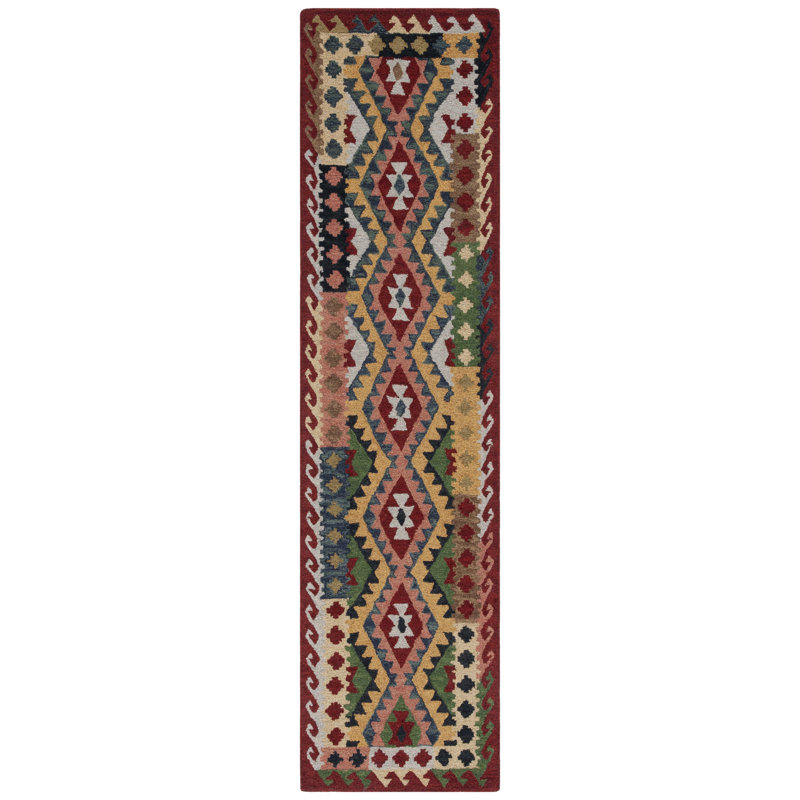 Tapis de style sud-ouest en coton 0,1, Tapis de couloir 2 pi 3 po x 9 pi