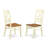 3 Piece Modern Dining Table Set Contains a Round Wooden Table with Dropleaf & Shelves and 2 Dining Chairs, Buttermilk & Cherry-2059274008-2053980432-2053980435