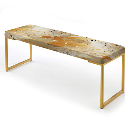 Golden Marble Radiance - Marble Upholstered Gold Bench