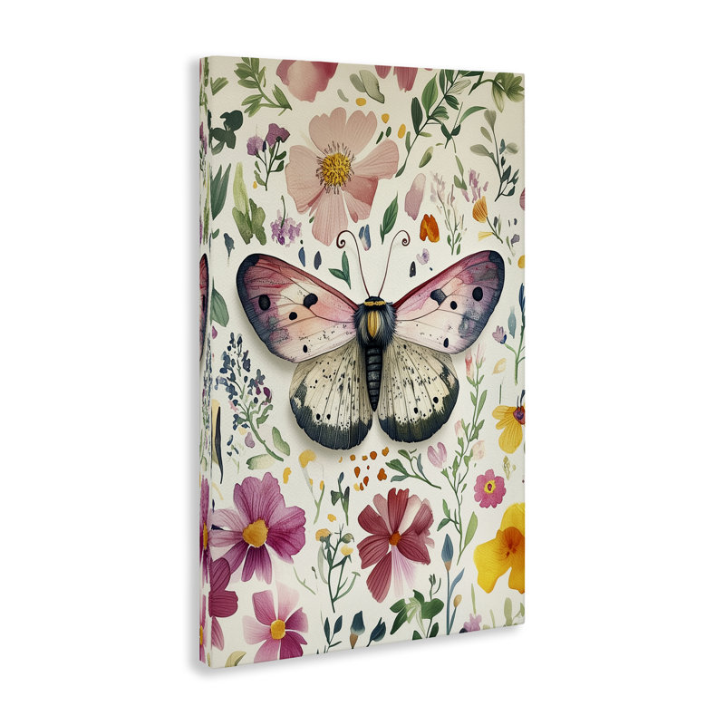 Papillon botanique et toile d'herbes, conception par The Dutch Lady, H 30 po x l 20 po