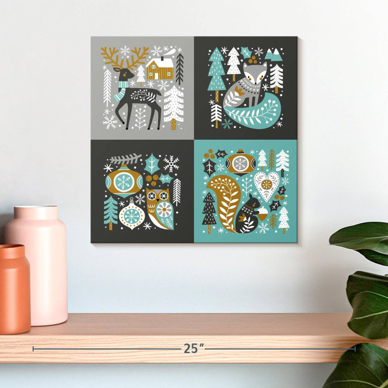 Animaux de Noël scandinaves, H 16 po x l 16 po