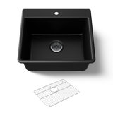 Kennon Neoroc 25" L x 22" W Undermount Kitchen Sink with Sink Grid
