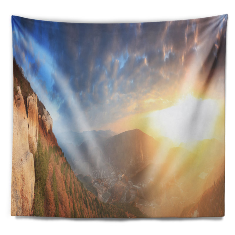 Tapisserie kermen en polyester cave city eski avec accessoires suspendus inclus, H 32 po x l 39 po