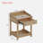 Retro Style Nightstand With 1 Drawer, An Open Shelf, Turned Legs And Metal Handles