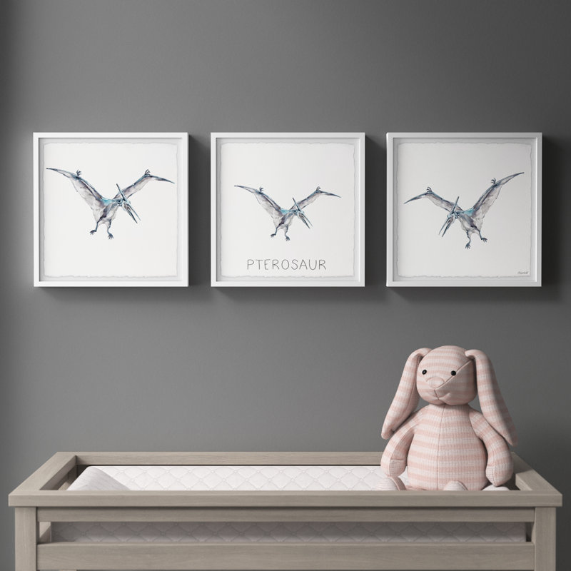 «Truman Giant Pterosaur», ensemble de 3 pièces, reproduction encadrée, H 12 po x l 12 po x P 1,5 po