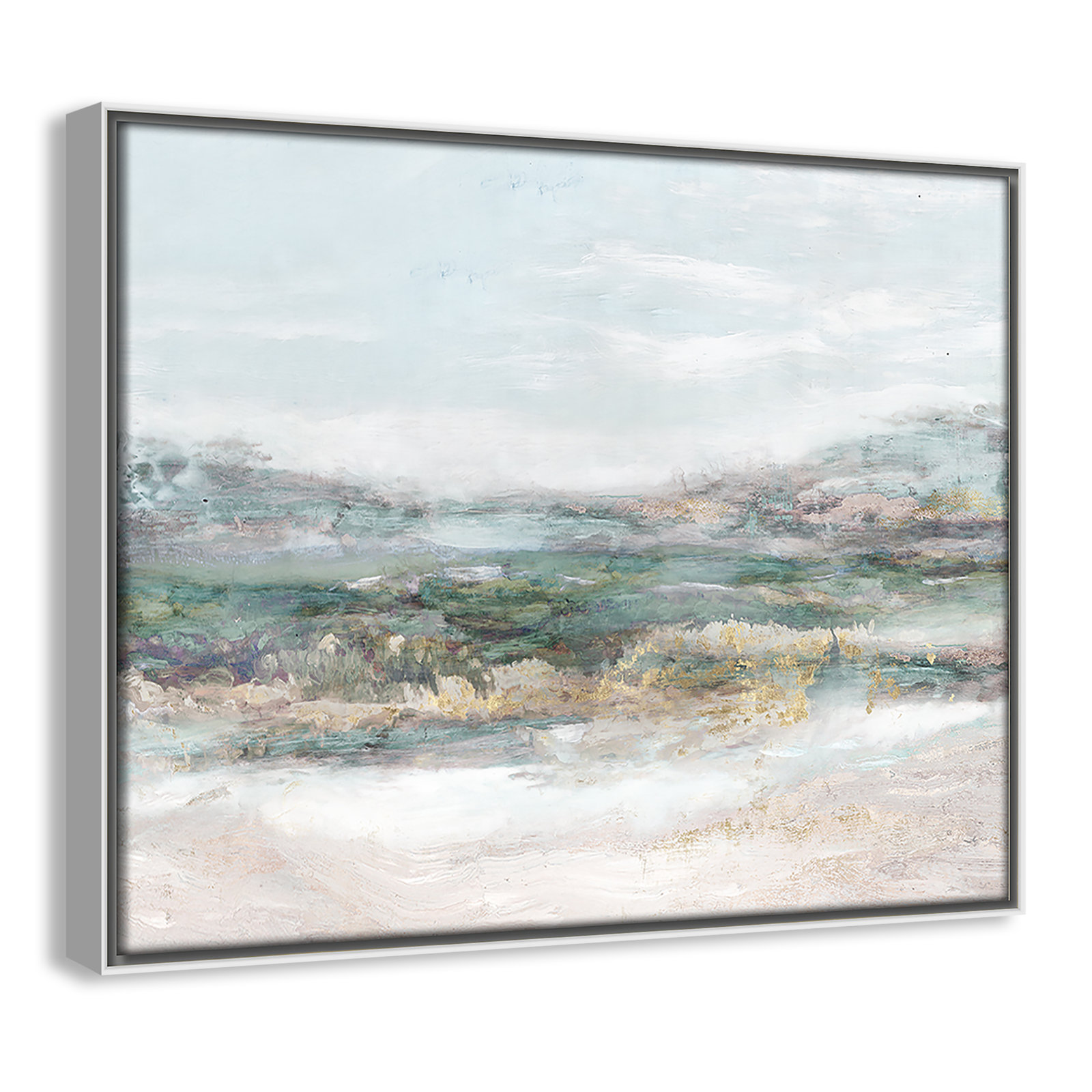 Lori "Dazzling" Painting by Matina Theodosiou, 12.5" H x 15.5" W x 2" D, White Framed Canvas, No Mat