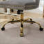 Chaise de bureau, chaise de bureau en poils de lapin artificiel avec base en métal, chaise de bureau pivotante réglable, chaise de coiffeuse