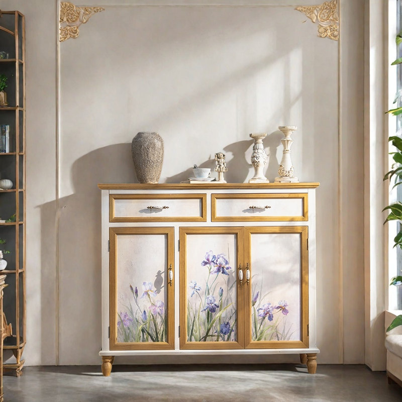 Armoire d'entrée en bois de pin massif