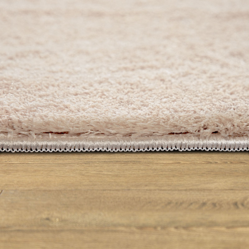Tapis doux, doux, à poils courts, antidérapant, de couleur unie, lavable, Rond 5 pi 3 po, Beige kaki