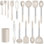 15 Pcs Silicone Cooking Utensil Set,stainless Steel Kitchen Utensils Set,non-stick Heat Resistant,khaki